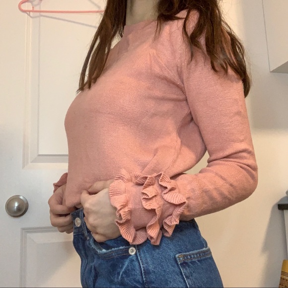 Pink Sweater with Ruffles - Picture 1 of 3